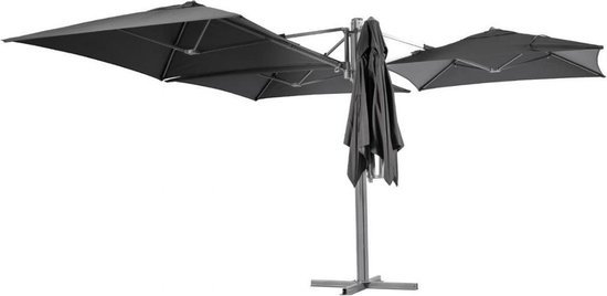 oven Verder Handvest MaxxGarden Luxe Tuinparasol - Zweefparasol 4 in 1 parasol - 4x 4m -  Antraciet - maxxtools.be