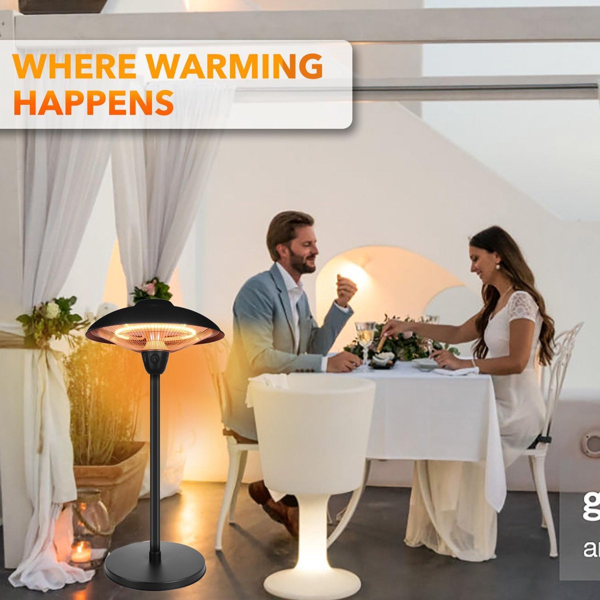 MaxxGarden - Elektrische Terrasverwarming Tafelmodel - 1500W - 78cm - maxxtools.be