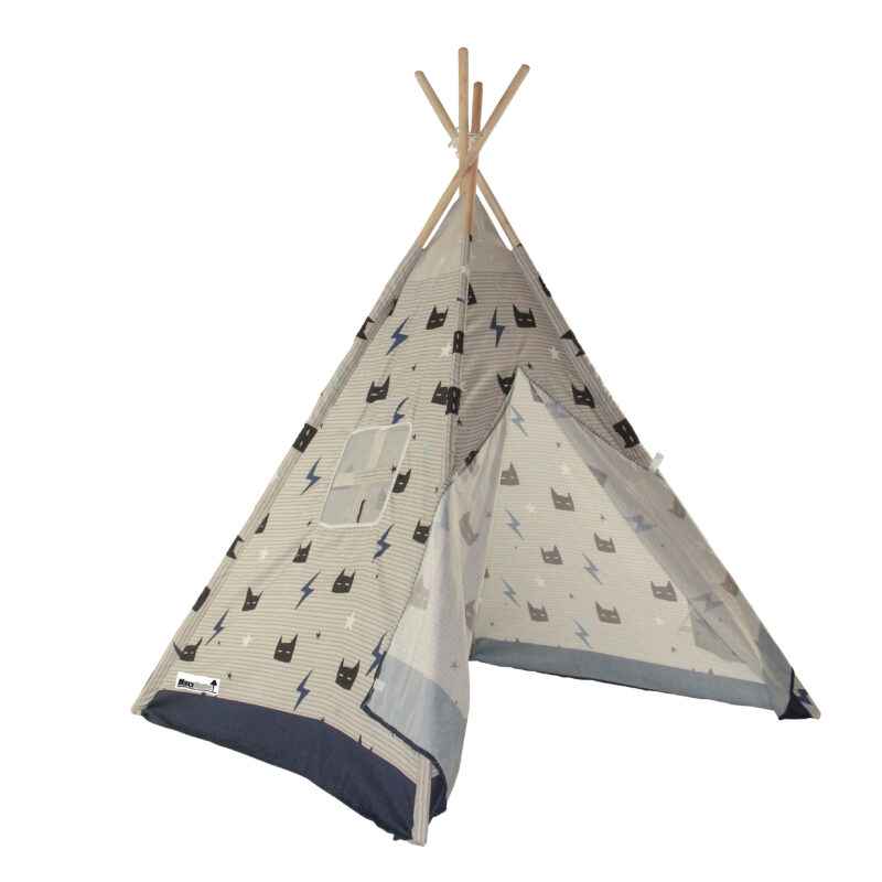 Blue and white teepee tent c create