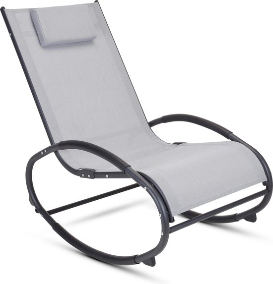 MaxxGarden Ligbed Schommelstoel voor tuin en zwembad aluminium 115x63x92 cm Grijs