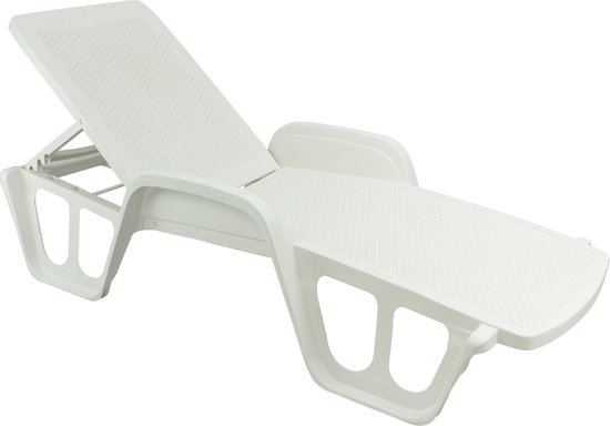 MaxxGarden Ligbed zwembad ligstoel stapelbaar 192 x 100 x 71 cm Wit